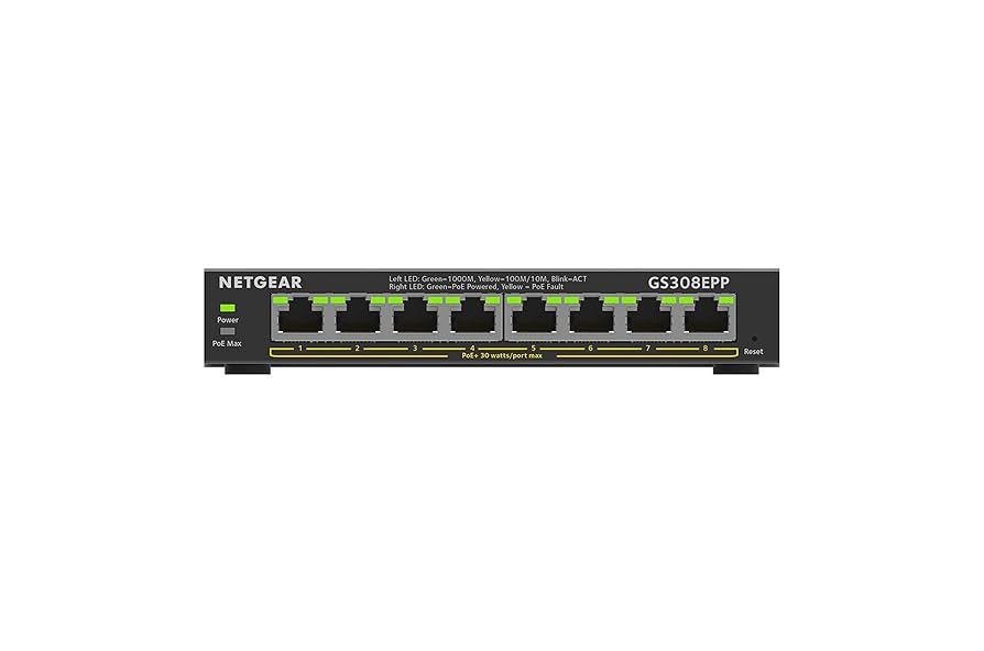 NETGEARスイッチングハブ GS308EPP-100JPSギガビット8ポート GS308E-100JPS ― ギガビット8ポート アンマネージプラススイッチ